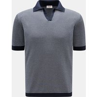 Agnona Agnona - Herren - Kurzarm-Strickpolo navy/rauchblau/hellgrau gestreift