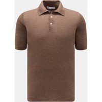 BRUNELLO CUCINELLI Brunello Cucinelli - Herren - Kurzarm-Strickpolo braun meliert