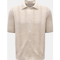 BRUNELLO CUCINELLI Brunello Cucinelli - Herren - Kurzarm-Strickhemd sand meliert