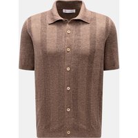 BRUNELLO CUCINELLI Brunello Cucinelli - Herren - Kurzarm-Strickhemd graubraun meliert