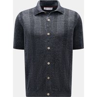 BRUNELLO CUCINELLI Brunello Cucinelli - Herren - Kurzarm-Strickhemd anthrazit meliert