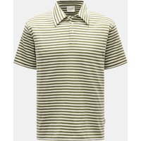 closed Closed - Herren - Kurzarm-Strickpolo grün/creme gestreift
