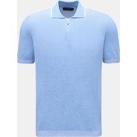 Moorer Moorer - Herren - Kurzarm-Strickpolo 'Coty' hellblau meliert