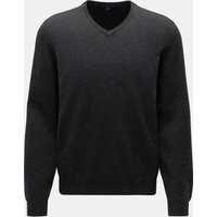 Fedeli Fedeli - Herren - Cashmere V-Neck Pullover 'Pull Slim' dunkelgrau