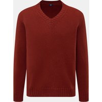 Fedeli Fedeli - Herren - V-Neck Pullover rotbraun