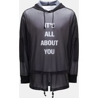 Helmut Lang Helmut Lang - Herren - Kapuzen-Longsleeve 'HWT Sheer Hoodie' schwarz transparent
