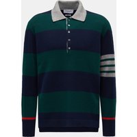 Thom Browne - Herren - Strickpolo grün/blau gestreift