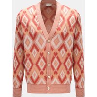 Piacenza 1733 Herren - Cardigan rot/apricot/offwhite gemustert