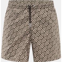 Moorer Moorer - Herren - Badeshorts dunkelgrün/altrosa gemustert