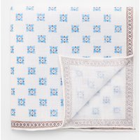 Rosi Collection Rosi Collection - Herren - Leinen-Einstecktuch 'Fox' weiß/blau/braun gemustert