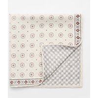BRUNELLO CUCINELLI Brunello Cucinelli - Herren - Seiden-Einstecktuch offwhite/apricot/navy gemustert