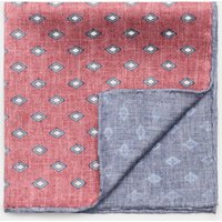 BRUNELLO CUCINELLI Brunello Cucinelli - Herren - Seiden-Einstecktuch rot/rauchblau/hellgrau gemustert