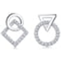 'Form' 18K White Gold Diamond Mistmatched Earrings