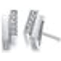 'M' 18K White Gold Earrings