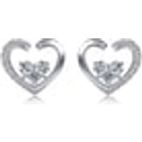 'Fancy Cut' 18K White Gold Diamond Heart Earrings