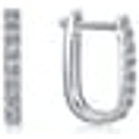 18K White Gold Diamond Hoop Earrings
