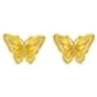 999 Gold Diamond Butterfly Earrings