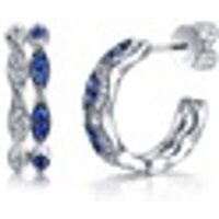 18K White & Black Gold Sapphire Earrings
