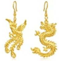 'Dragon & Phoenix' 999 Gold Earrings