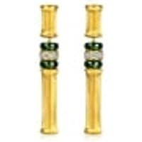 999 Gold Diamond Bamboo Earrings