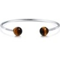'Cosmos' 18K White Gold Tiger's-eye Bangle