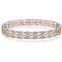 18K White & Red Gold Diamond Bangle