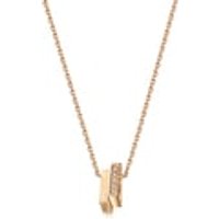 'M' 18K Rose Gold Diamond Necklace
