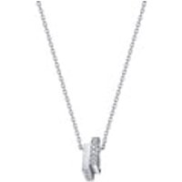 'M' 18K White Gold Diamond Necklace