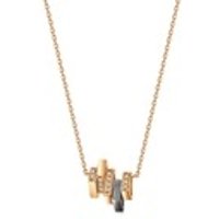 'M' 18K Red & Black Gold Diamond Necklace