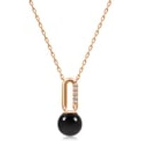 'Cosmos' 18K Rose Gold Onyx (Black Chalcedony) Necklace