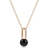 'Cosmos' 18K Rose Gold Onyx (Black Chalcedony) Necklace