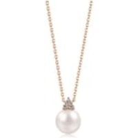 Basic' 18K Rose Gold Akoya Pearl Diamond Necklace