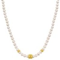 999 Gold Pearl Diamond Necklace