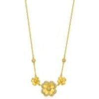 999 Gold Diamond Four-Leaf Clover Necklace