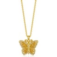 'The Oriental' 999 Gold Diamond Butterfly Necklace