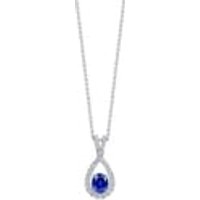 18K White Gold Sapphire Pendant
