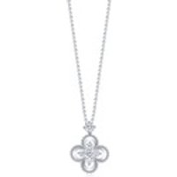 'Floral' 18K White Gold Diamond Pendant