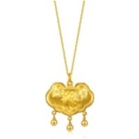 'New Born' 999.9 Gold Auspicious Cloud And Ruyi Pendant