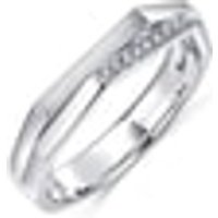 'M' 18K White Gold Diamond Ring