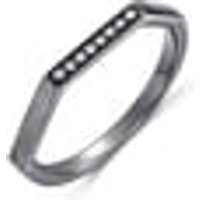 'M' 18K Black Gold Diamond Ring
