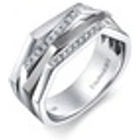 'M' 18K White & Black Gold Diamond Ring