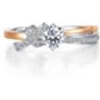 'Love Knot' 18K White & Red Gold Diamond Ring