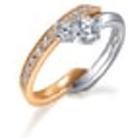 18K White & Red Gold Diamond Ring