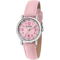 CLEOR Montre enfant kikou mademoiselle en cuir rose