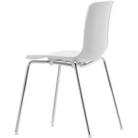 Vitra Vitra - Hal Tube RE Stapelstuhl, baumwollweiß / chrom / Kunststoffgleiter