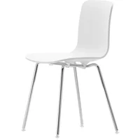 Vitra Vitra - Hal Tube Stuhl, baumwollweiß / chrom (Kunststoffgleiter)