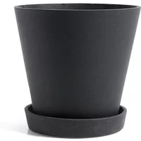 Hay HAY - Blumentopf mit Untersetzer XL, schwarz