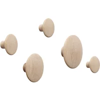 Muuto Muuto - Wandhaken 'The Dots' 5er-Set, Eiche natur