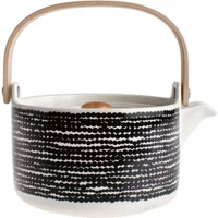 Marimekko Marimekko - Oiva Räsymatto Teekanne, schwarz / weiß