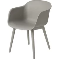 Muuto Muuto - Fiber Chair Wood Base, grau recycled